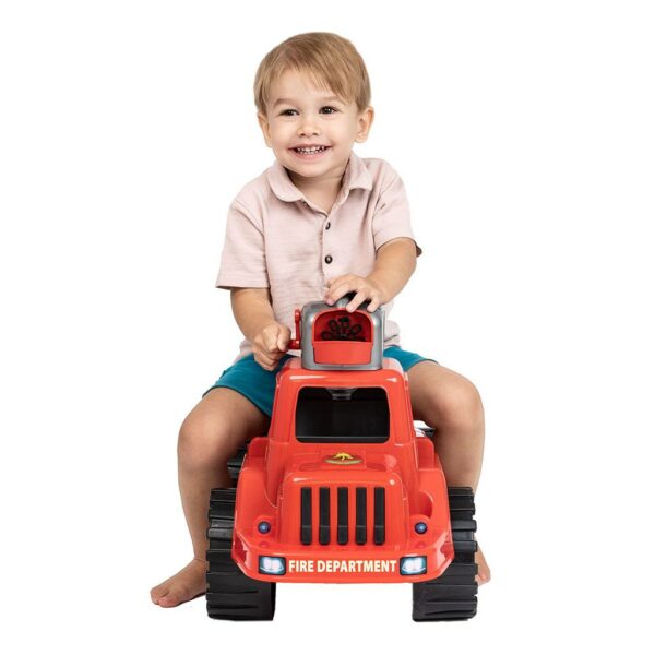 Loopauto brandweerwagen met bellenblaas 70 cm rood - Afbeelding 3