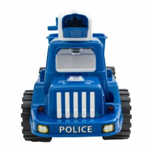 Politie loopauto met bellenblaas - 70 cm blauw