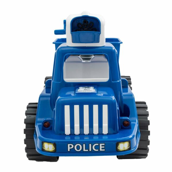 Politie loopauto met bellenblaas - 70 cm blauw