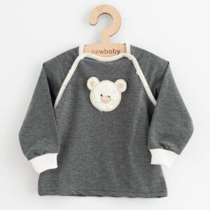 Baby kledingset - Grijs shirt met teddybeer - Lange mouwen