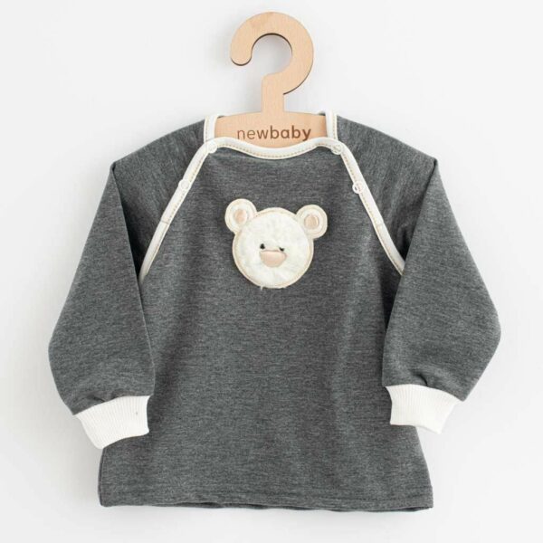 Baby kledingset - Grijs shirt met teddybeer - Lange mouwen