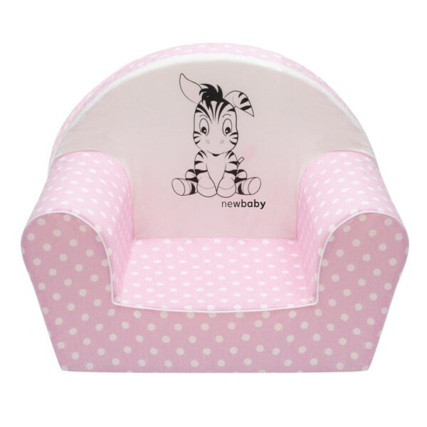 Kinderstoel - Zachte stof - Lichtroze - Zebra print