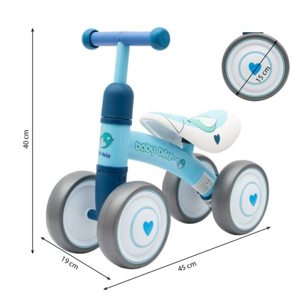 Loopfiets Blauw - Vierwieler voor Peuters - Afbeelding 2