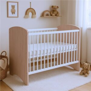 Verstelbaar Babybedje - Eikenhout Look - Lattenbodem