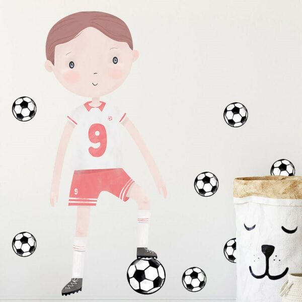 Voetballer muurstickers - 85 x 60 cm - kinderkamer - Afbeelding 2