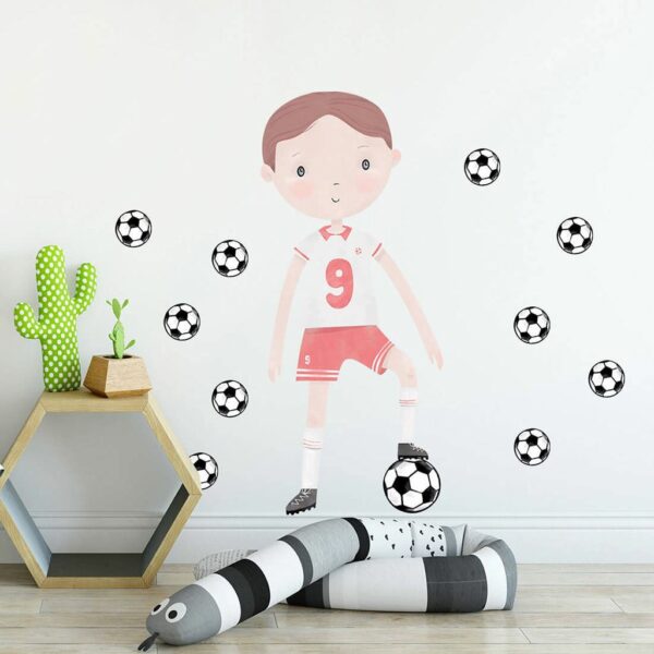 Voetballer muurstickers - 85 x 60 cm - kinderkamer - Afbeelding 3