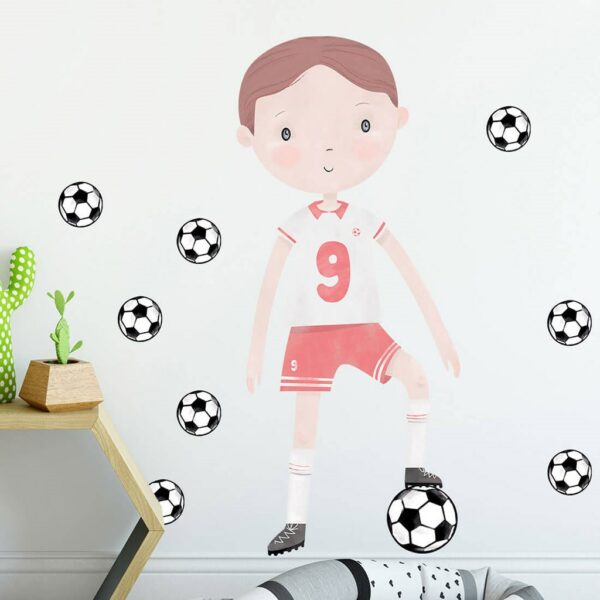 Voetballer muurstickers - 85 x 60 cm - kinderkamer - Afbeelding 4