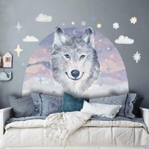 Wolf muurstickers - 90 x 70 cm - Kinderkamer decoratie