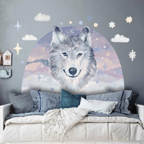 Wolf muurstickers - 90 x 70 cm - Kinderkamer decoratie