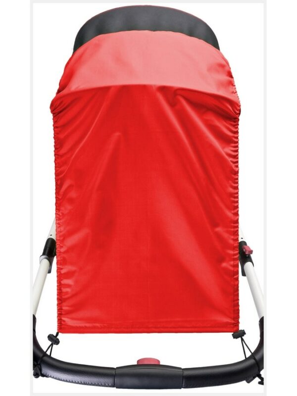Basic zonnescherm voor kinderwagen rood – verstelbare bescherming tegen zon en wind