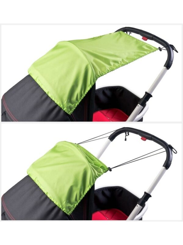 Basic zonnescherm voor kinderwagen grijs – verstelbare bescherming tegen zon en wind - Afbeelding 2
