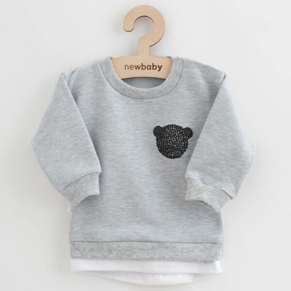 Babykleding - 2-delige set - Grijze trui met teddybeer