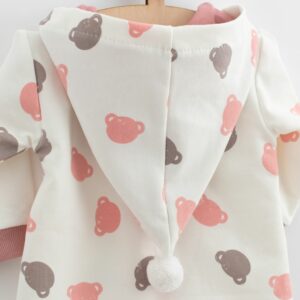 Baby Romper - Sweatsuit - Maat 86 - Roze - Beertjes - Capuchon