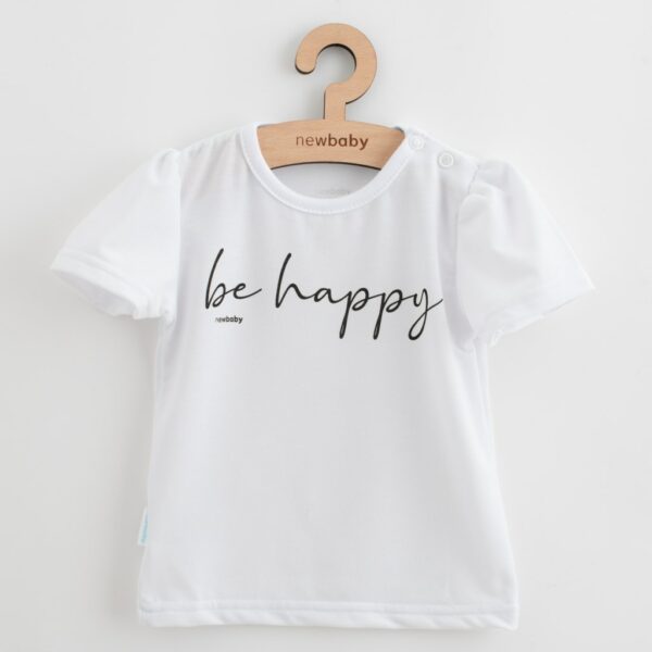 Baby Clothing - 2-Piece Set - Wit T-shirt met "be happy" tekst - Afbeelding 4