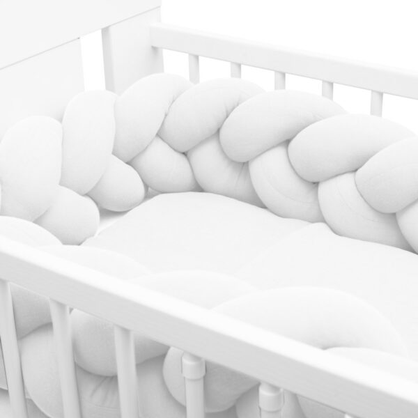 Bedomrander - Wit - Ademend en Zacht - Voor Babybed/Wieg - Afbeelding 2