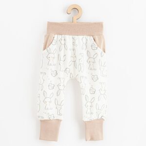 Babybroek - Sweatpants - Grijze konijntjes - Maat 68 (4-6 maanden)