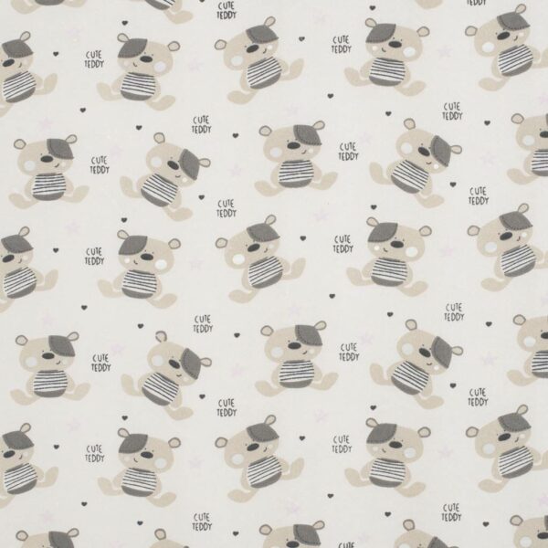 Babymatras 120x60 cm - Basic Foam met Teddyprint