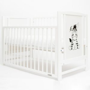 Wit kinderbedje met zebra - Spijlen en zijwand