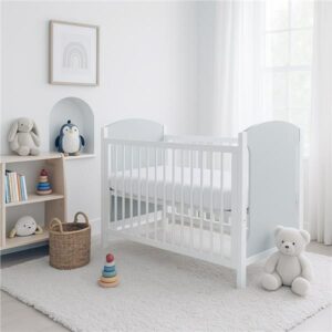 Ledikant Grijs - Babybed met schuif en Verstelbare Bodem