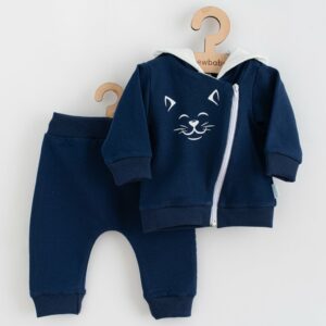 2-Piece Set - Baby Sweatpants en Sweatshirt - Blauw - Kat