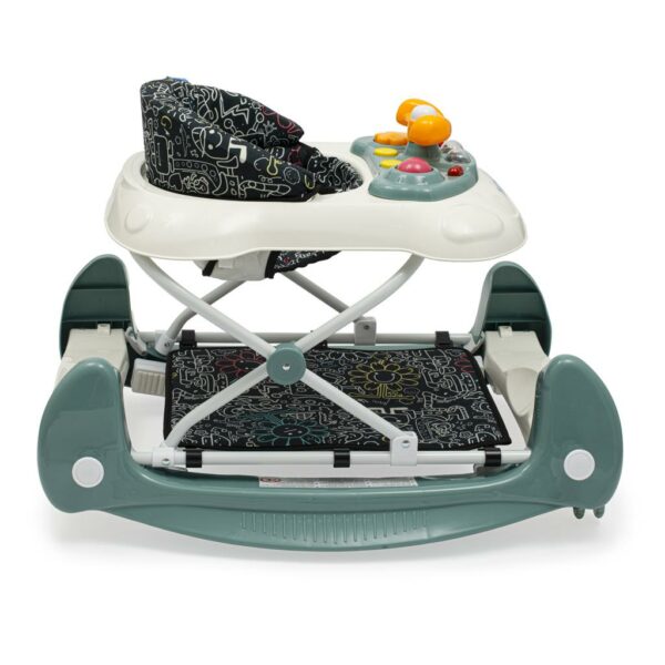 Looptrainer met Schommelstand – Groen – Met Geluid en Siliconen Wielen - Afbeelding 3