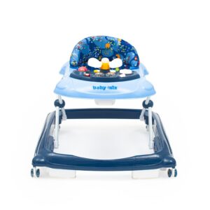 Looptrainer Donkerblauw – Met Geluid, Licht en Siliconen Wielen – 6+ maanden