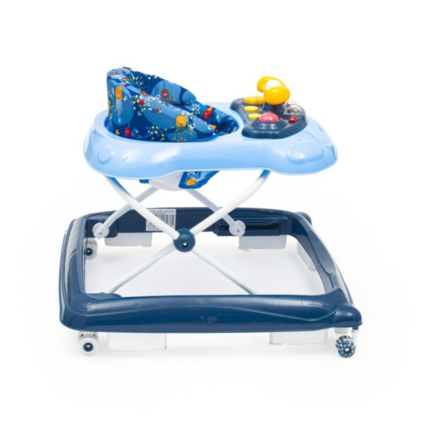 Looptrainer Donkerblauw – Met Geluid, Licht en Siliconen Wielen – 6+ maanden - Afbeelding 2