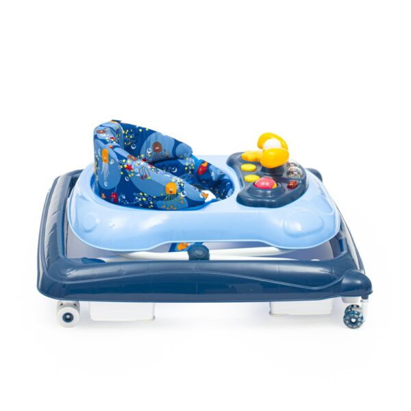 Looptrainer Donkerblauw – Met Geluid, Licht en Siliconen Wielen – 6+ maanden - Afbeelding 3