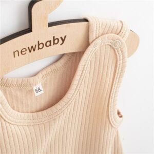 Romper - 100% Katoen - Mouwloos - Ribkartelpatroon - Maat 80 (9-12m)