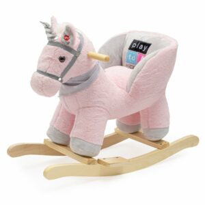 Hobbelpaard Roze Eenhoorn met melodie - Kinderspeelgoed