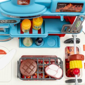 Speelgoedkeuken Barbecue op Wielen met Accessoires