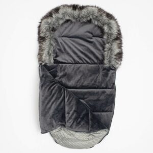 Luxe Fleece Voetenzak Grijs voor Buggy met Rits