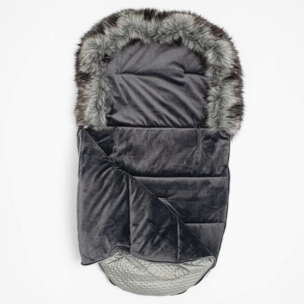 Luxe Fleece Voetenzak Grijs voor Buggy met Rits