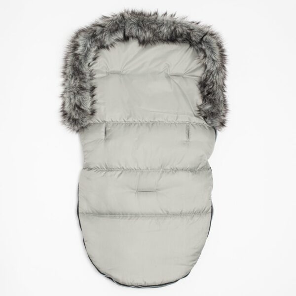 Luxe Fleece Voetenzak Grijs voor Buggy met Rits - Afbeelding 2