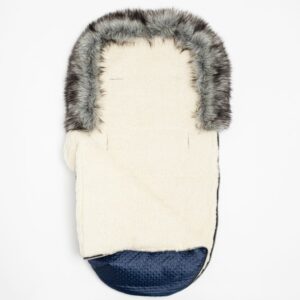 Luxe blauwe voetenzak met capuchon en fleece
