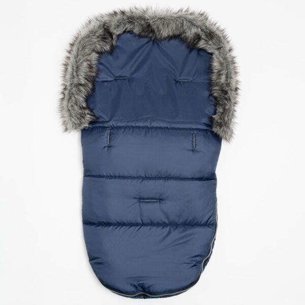 Luxe blauwe voetenzak met capuchon en fleece - Afbeelding 2