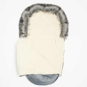 Voetenzak grijs - Wol graphite, universeel met rits