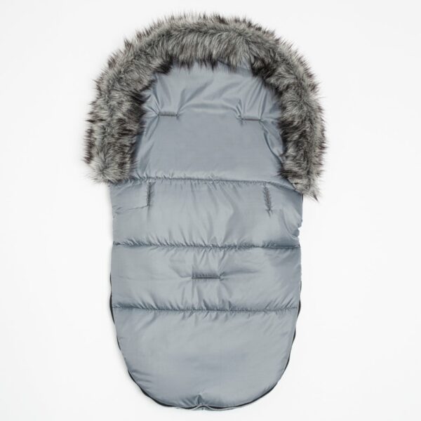 Universele grijze fleece voetenzak voor buggy - Afbeelding 2