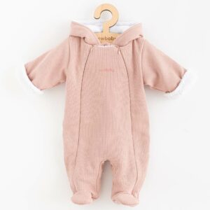 babykleding - roze babypakje - met capuchon - winter jumpsuit