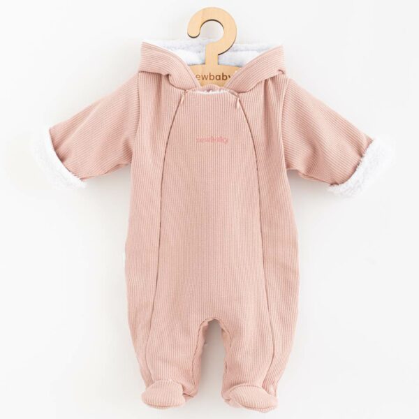 babykleding - roze babypakje - met capuchon - winter jumpsuit