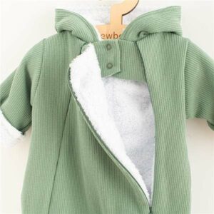 baby jumpsuit - mint groen - met capuchon - maat 56 (0-3 maanden)