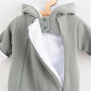 Jumpsuit - Grijs - Capuchon - Maat 74 (6-9 maanden) - Babykleding