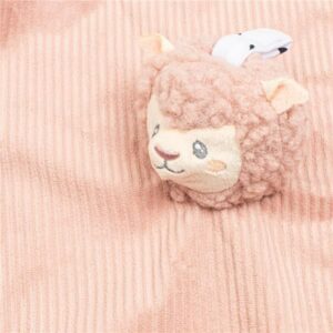 Zacht Ribstof Knuffeldoekje met Dierenhoofd - Roze
