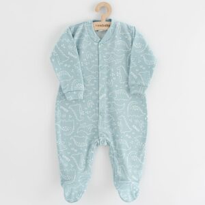 baby jumpsuit - dino mint - maat 74 (6-9 maanden) - 100% katoen