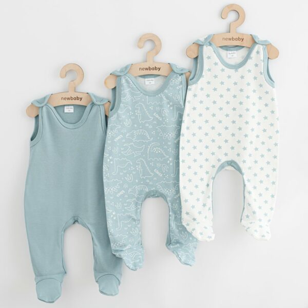 Babyrompers - 3-delige set - Maat 56 (0-3 maanden) - Effen