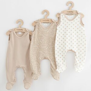 Baby onesies - 3pcs - 100% katoen - Rompers met dinosaurussen en sterren