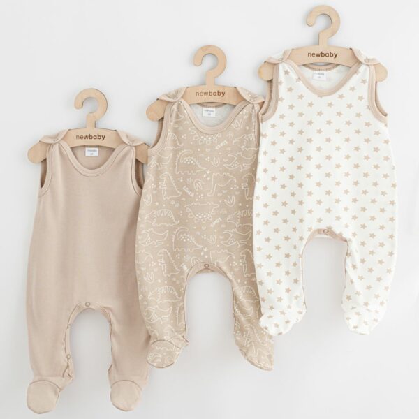 Baby onesies - 3pcs - 100% katoen - Rompers met dinosaurussen en sterren