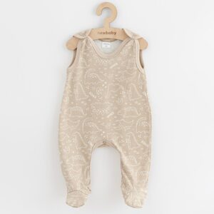 Rompertjes - 3-pack - 100% katoen - Mouwloos - Beige - Dino