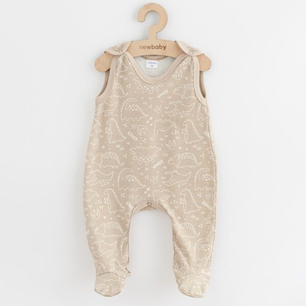 Rompertjes - 3-pack - 100% katoen - Mouwloos - Beige - Dino