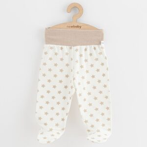 Baby Kleding - Babybroekjes - Beige Sterren - Maat 50 - 100% Katoen